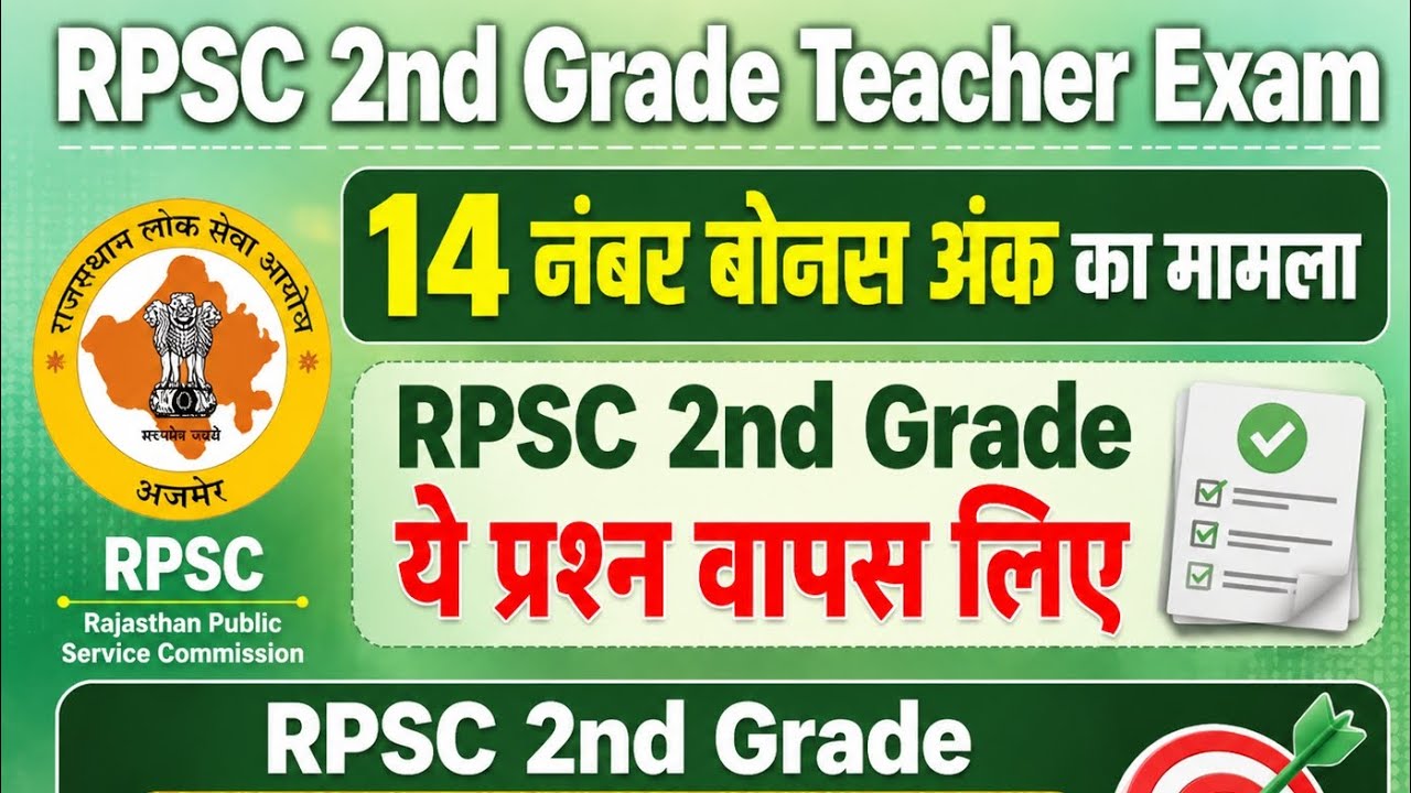 RPSC 2nd grade teacher cut off 2026 | RPSC SECOND GRADE CUT OFF out| rpsc 2nd grade bonus marks 2026