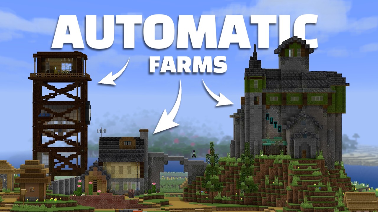 I Built a Village of Automatic Farms in Minecraft