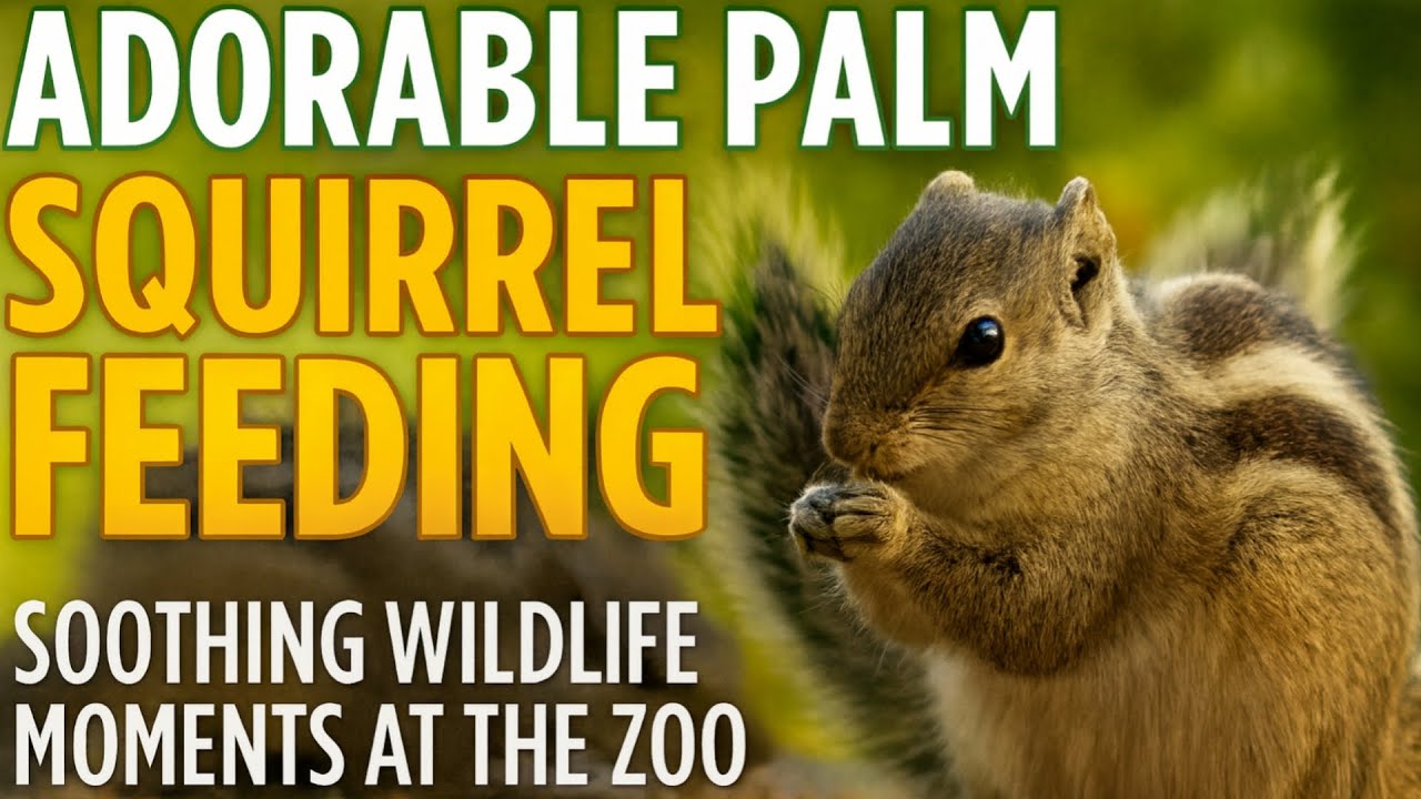 Adorable Palm Squirrels Feeding 🐿️ Soothing Wildlife Moments at the Zoo”