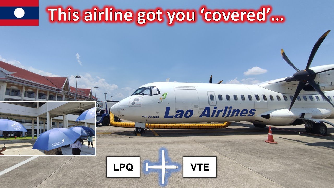 Weather is not an issue when boarding this airline... | Flying Lao Airlines to Vientiane!