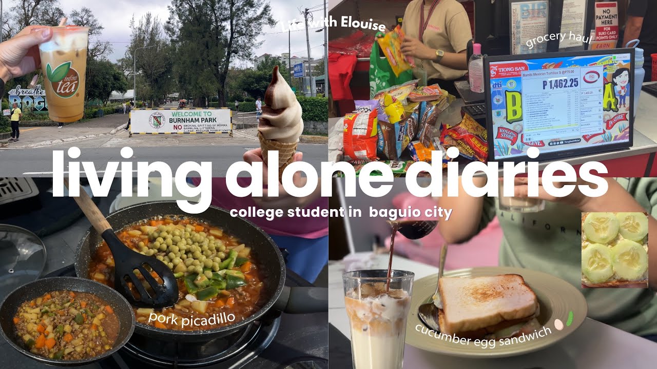 living alone in the philippines 🛒 | grocery runs, pork picadillo, breakfast, strolling at burnham