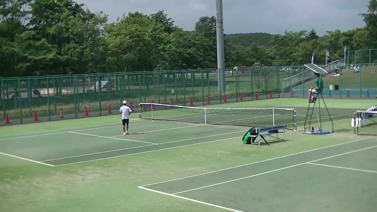 2023年IH テニス男子 シングルス 1回戦 角谷亮金沢泉丘・石川 x 床井海斗足利大附・栃木