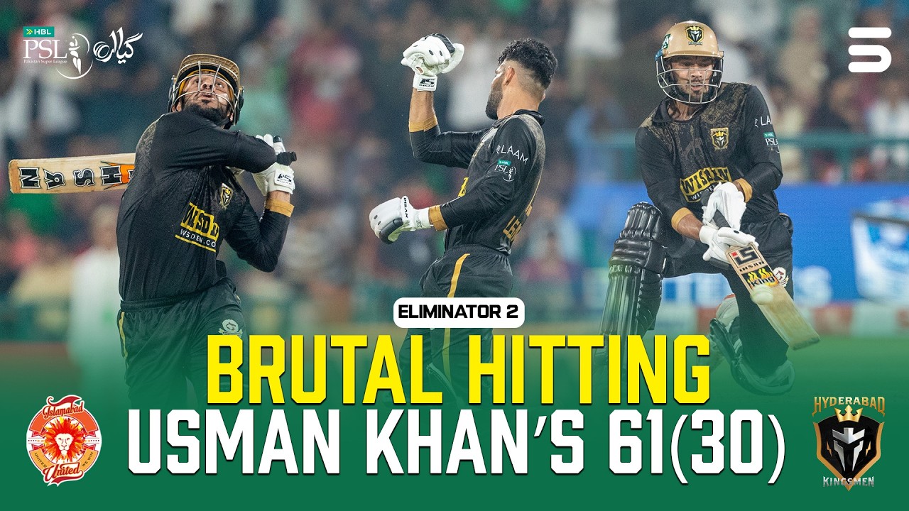 Usman Khan Blazes 61 off 30 Balls | United vs Kingsmen | Eliminator 2 | Match 43 | HBL PSL 11 |MZB1J