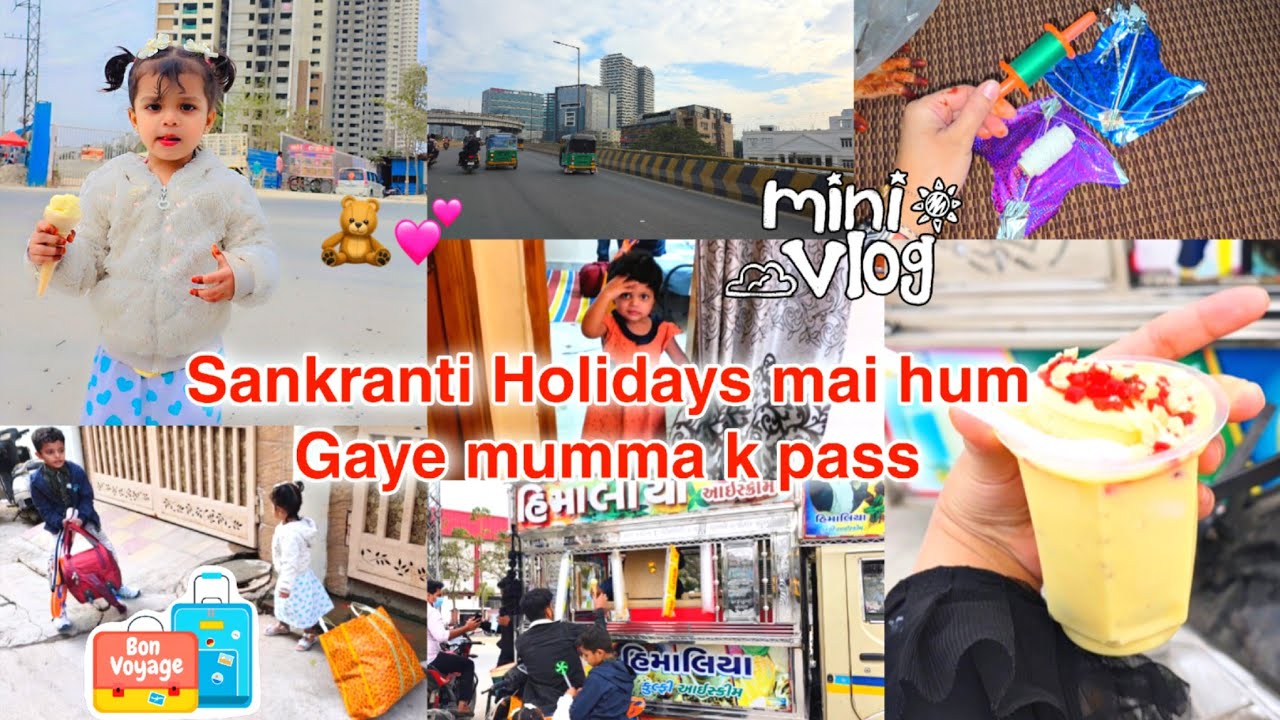 Mini Vlog With My Kids🧒| Ice-cream,Travl & Smiles🤩| Sankranti Holidays Spend In My Mother's Home 🏡 