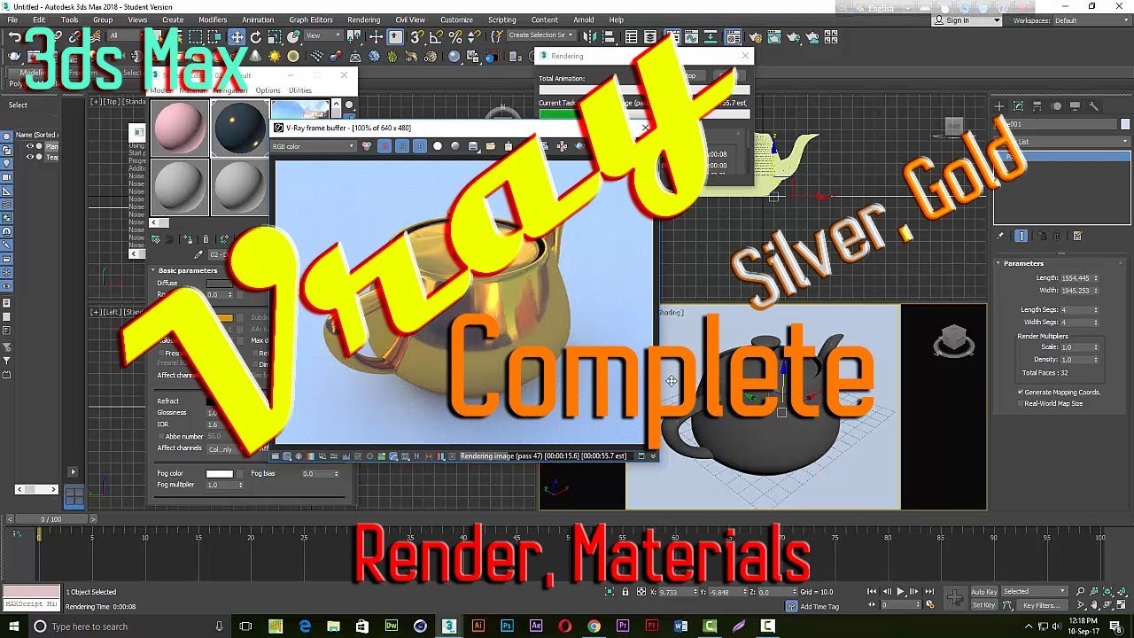 3ds Max Tutorial and Vray (Bangla) : Vray Rendering, Vray materials, Vray Environment, HDRI Image