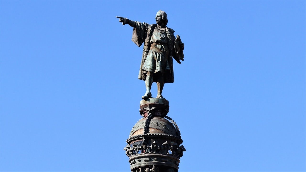 Historical Columbus Monument in the Central Barcelona Spain 🇪🇸