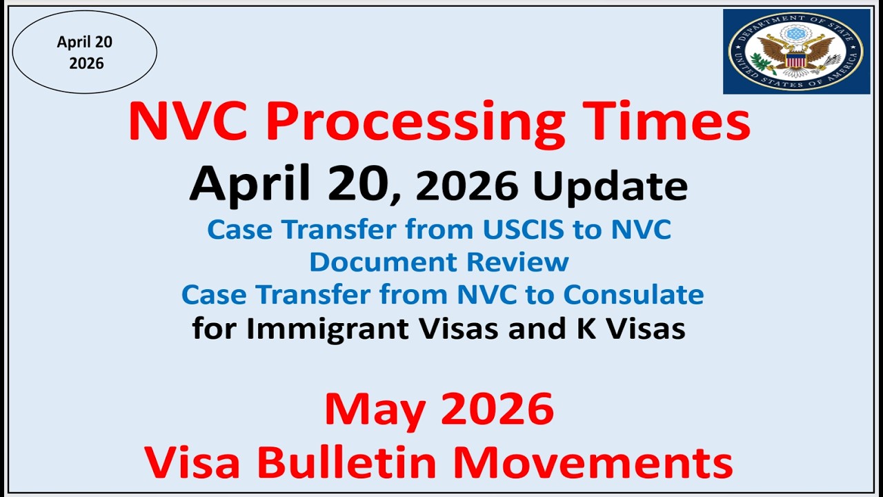 NVC Processing Times As of April 20, 2026 | May 2026 Visa Bulletin Movements | NVC Public Inquiry
