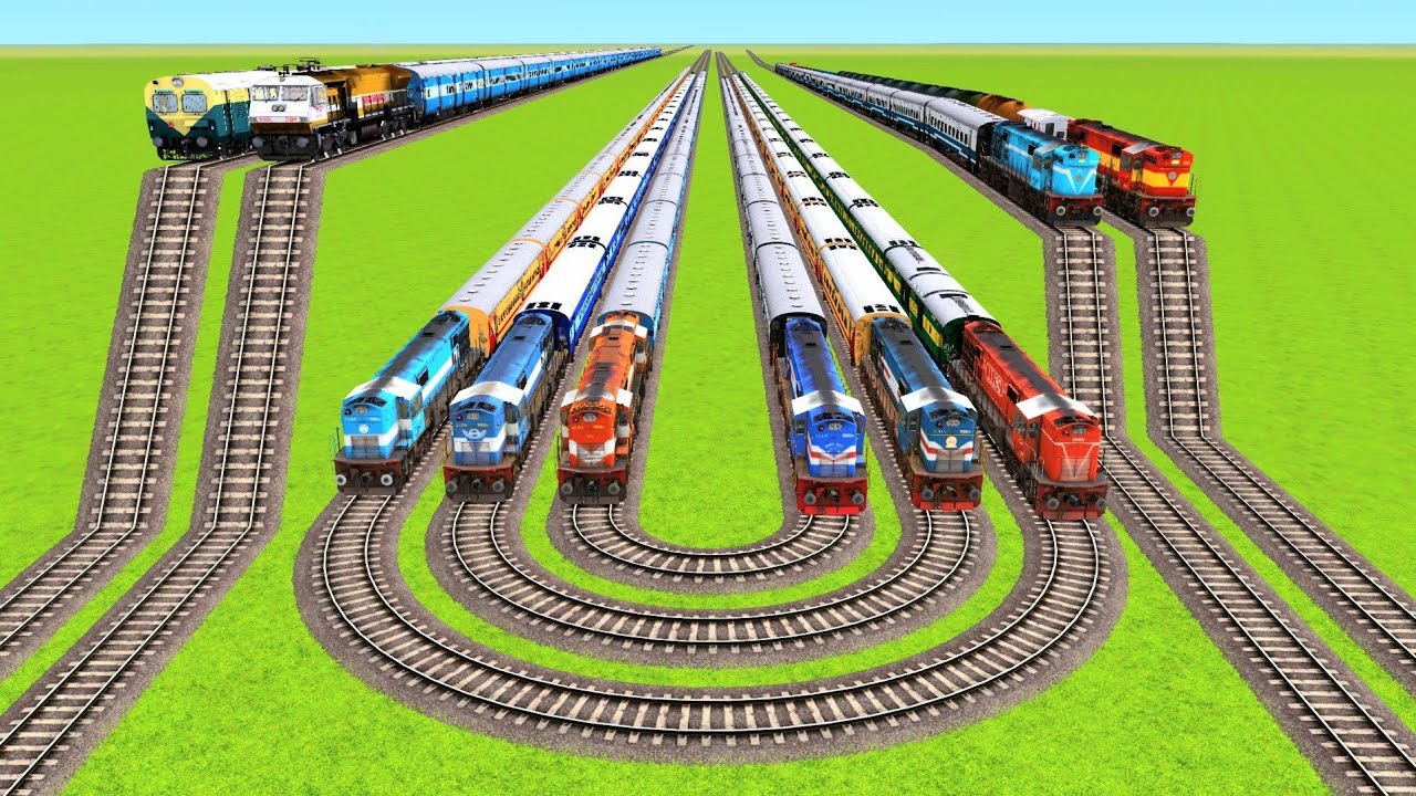 SIX WDM 3D LOCOMOTIVE TRAINS RUNNING ON HIGH SATAIR & HIGH STAIR RAILROAD|Train Simulator|