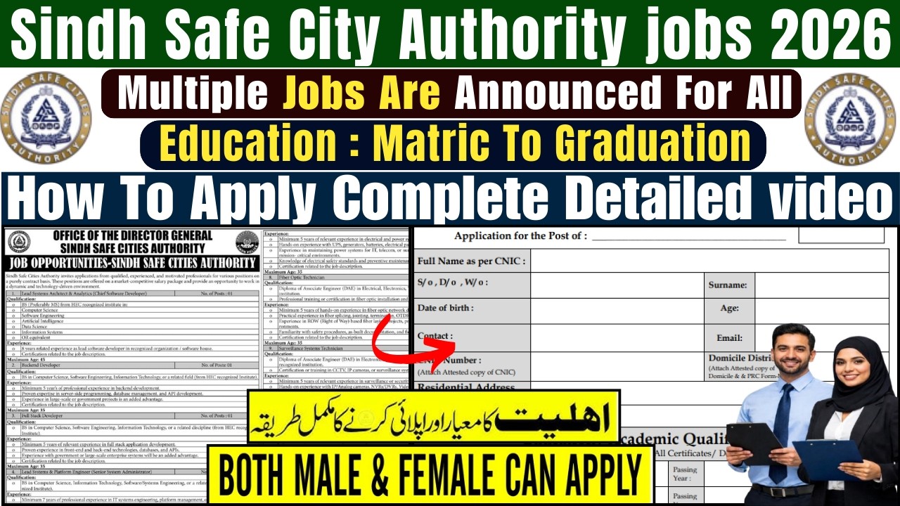 Sindh Safe City Authority Jobs 2026 | Latest Govt Jobs in Pakistan | SSCA Jobs | SPSC Jobs 2026