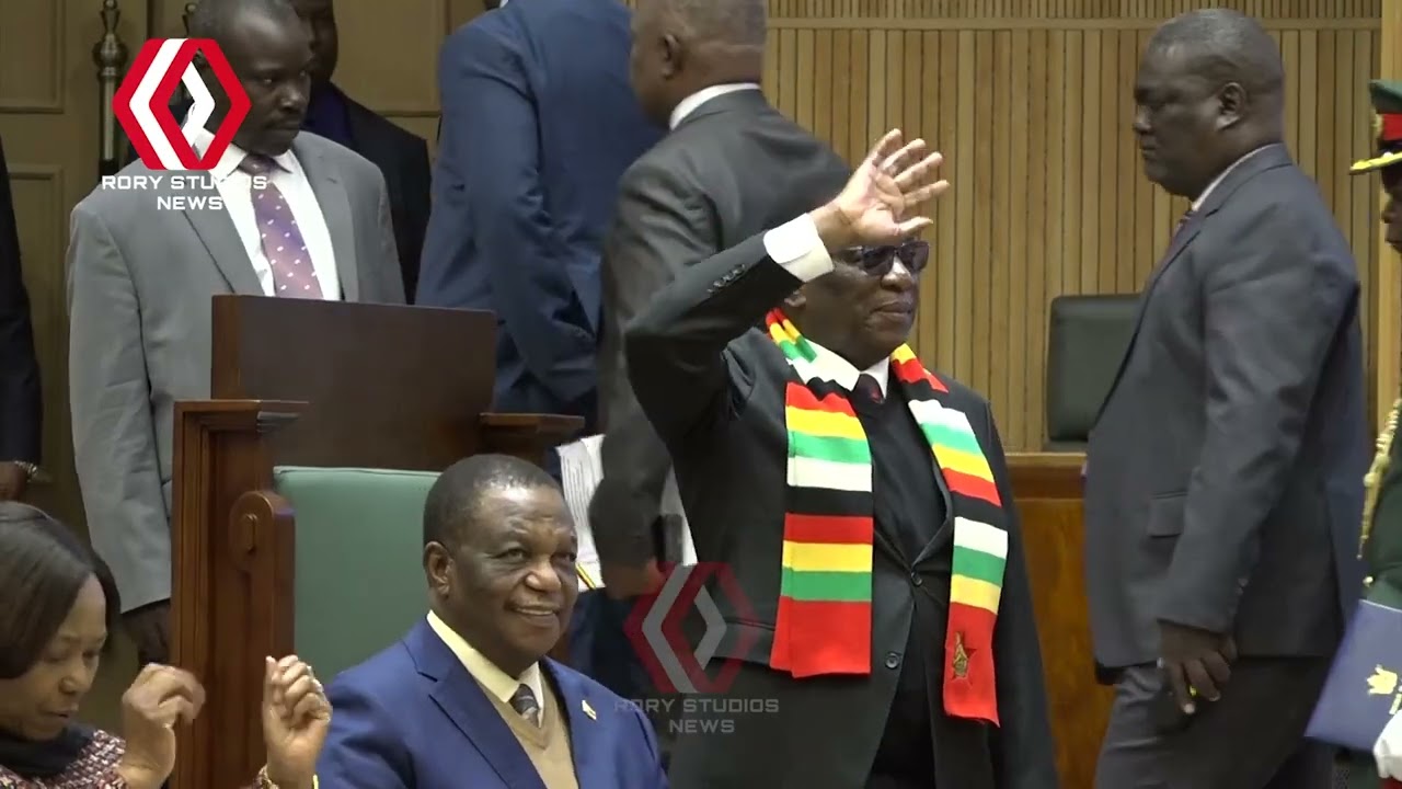 President Mnangagwa, VP Chiwenga, Speaker of Parliament, and Arrive at New Parliament Building