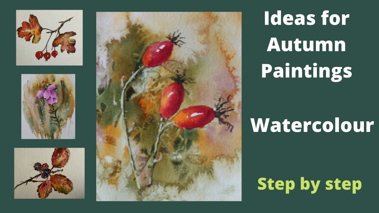 Ideas for autumn paintings : watercolour step by step