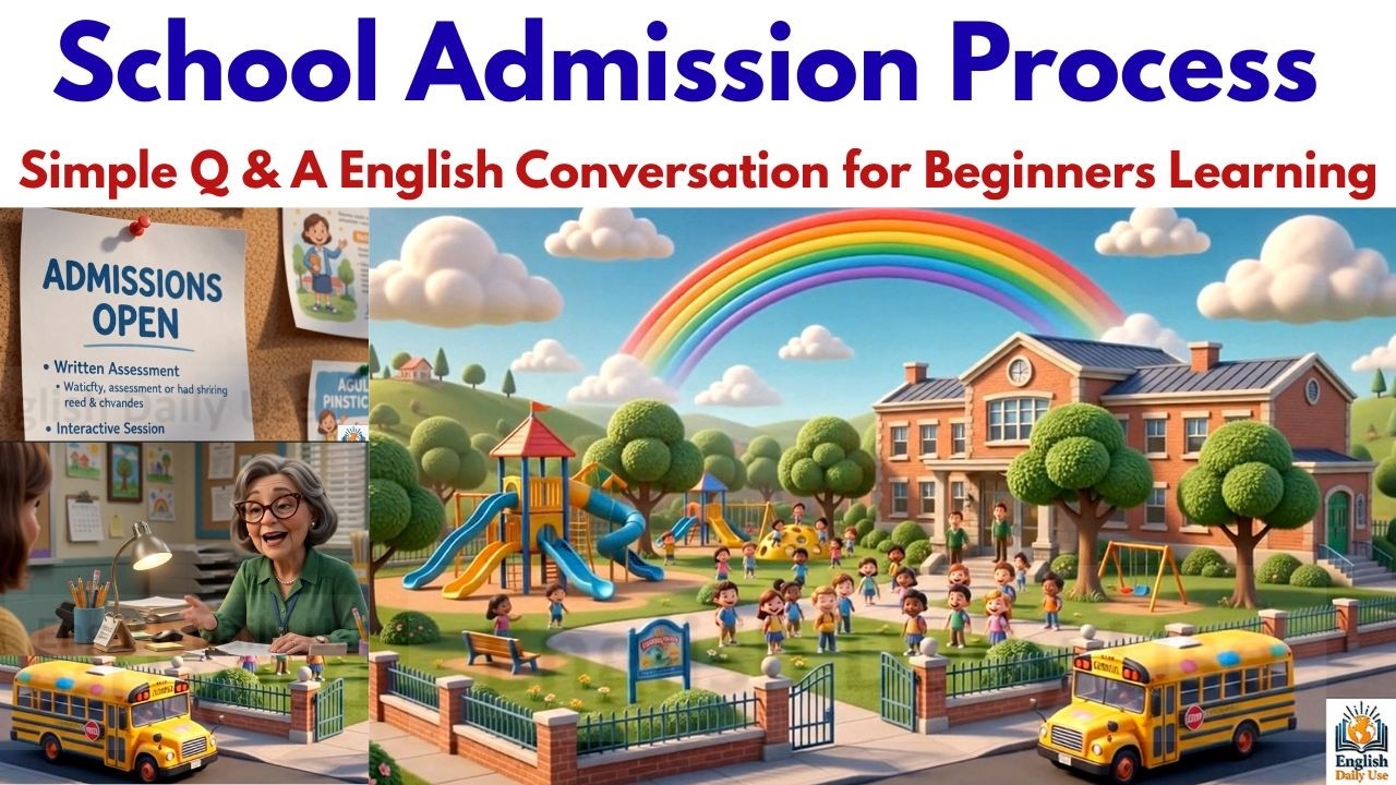 School Admission Process | Simple Q&A English Conversation for Beginners Learning