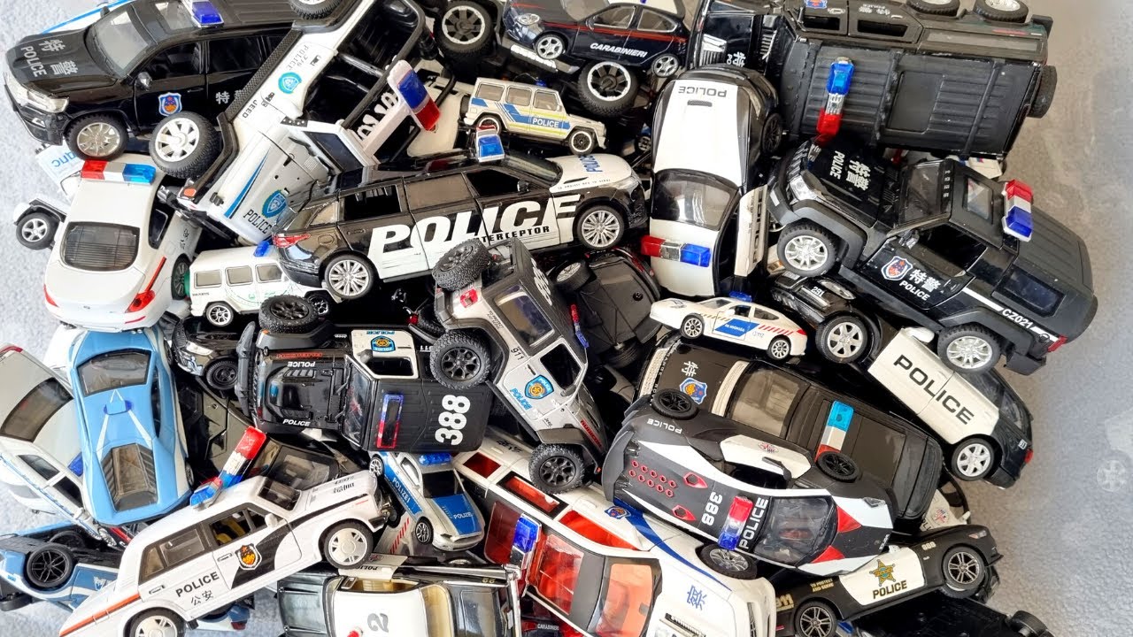 Giant selection of Police cars - 4k video  * - MyModelCarCollection