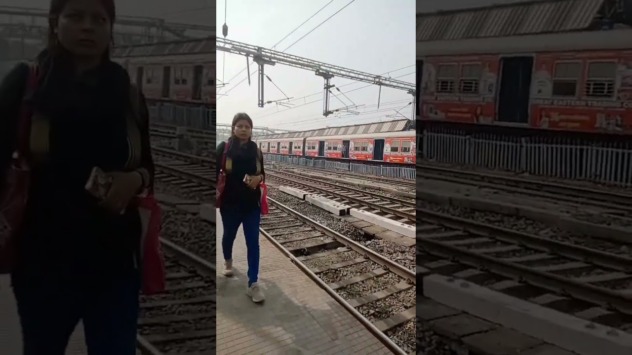 EMU Train Arrival #shorts #railway #indianrailways #viral #train #travel #trending #railfanni