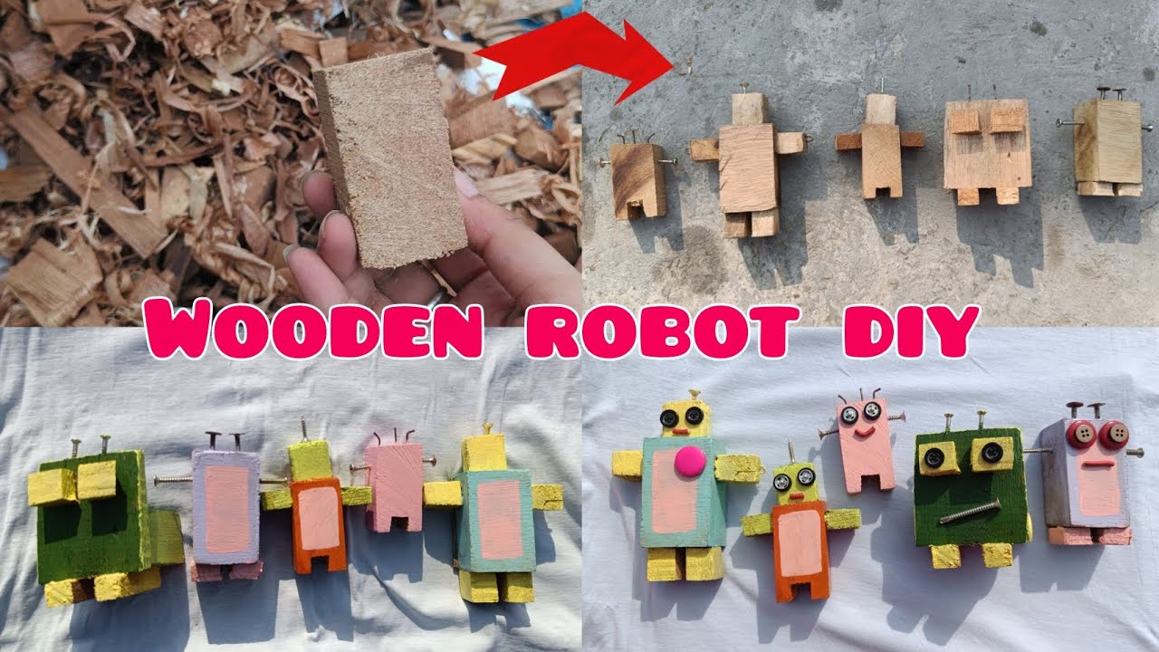 Wooden Robot DIY Homemade Toy [How-To]  | Recycle Leftover Wood Pieces ♻️ 