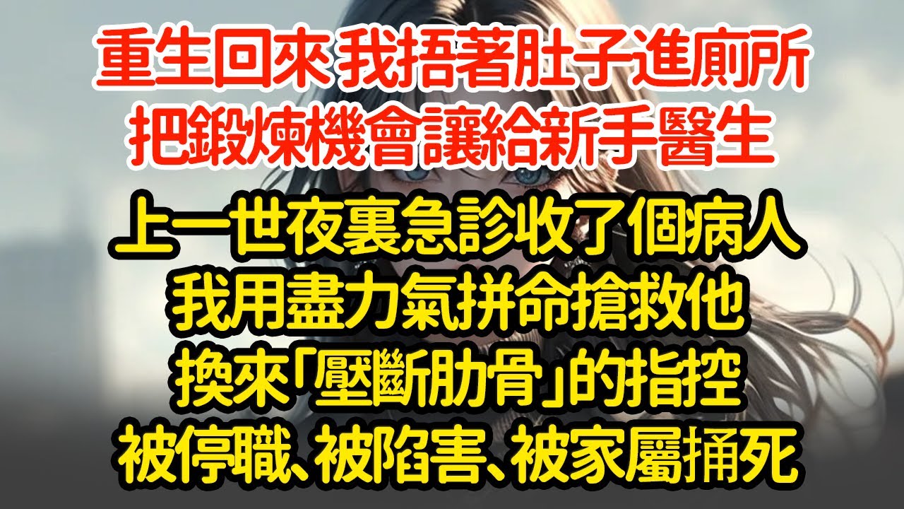 重生回來 我捂著肚子進廁所把鍛煉機會讓給新手醫生上一世夜裏急診收了個病人我用盡力氣拼命搶救他換來「壓斷肋骨」的指控被停職、被陷害、被家屬捅死