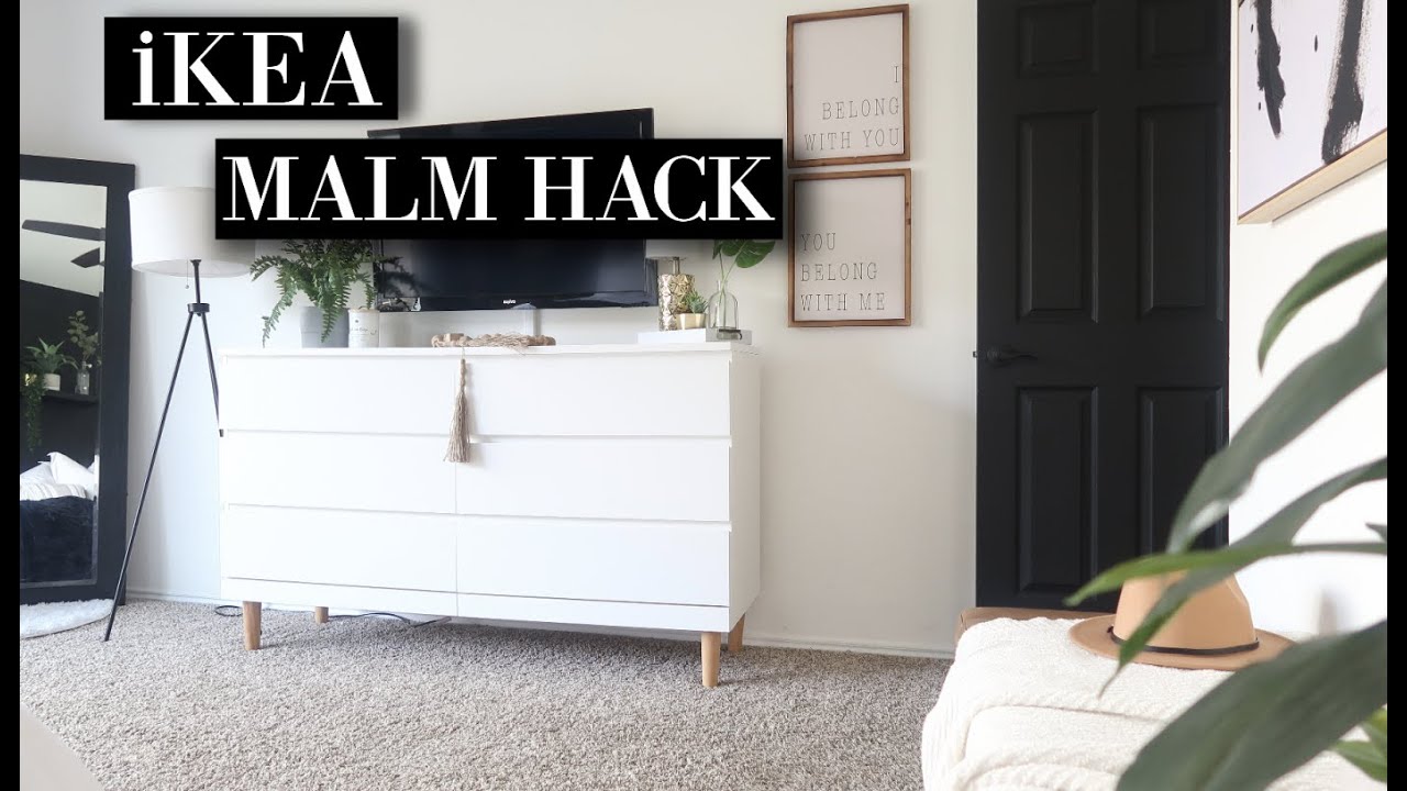 HOW TO ADD LEGS TO MALM DRESSER | IKEA MALM HACK!!