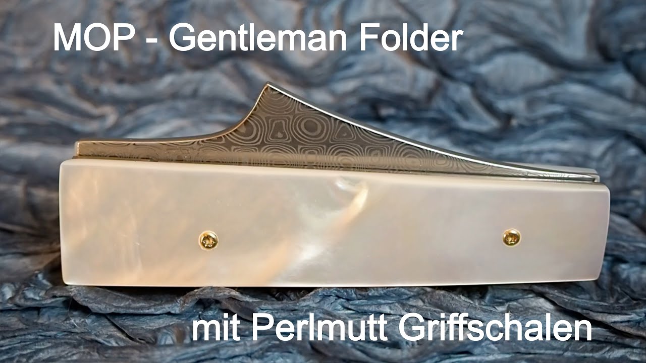 Perlmutt - Messer mit vergoldeten Schrauben