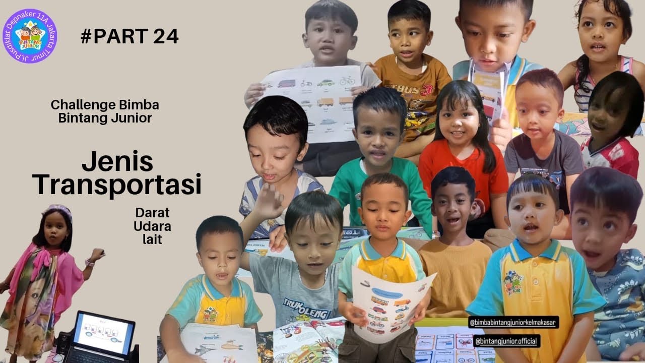 #PART 24. KOMPILASI VIDEO CHALLENGE BIMBA BIJU.MENYEBUTKAN ALAT TRANSPORTASI DARAT LAUT UDARA