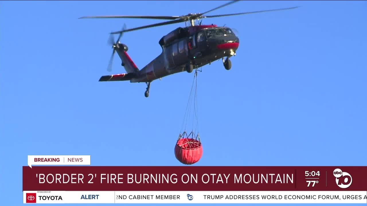 Wind-stoked wildfire erupts in Otay Mountain area