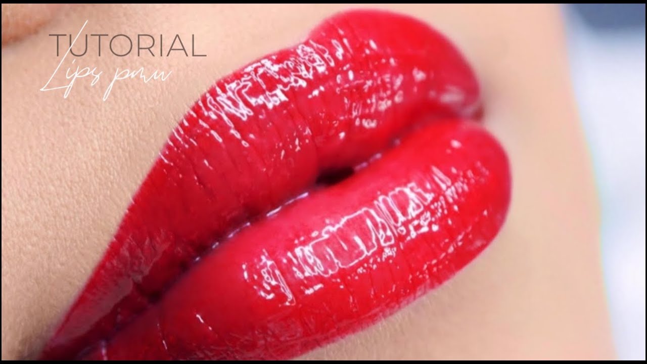 TUTORIAL | 3D lips permanent makeup step by step | lip blush tattoo