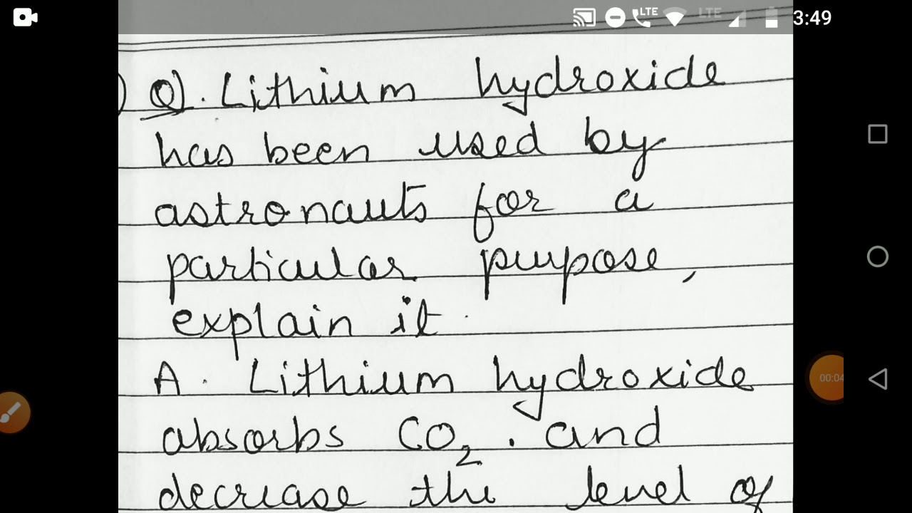 Why astronauts use lithium hydroxide?