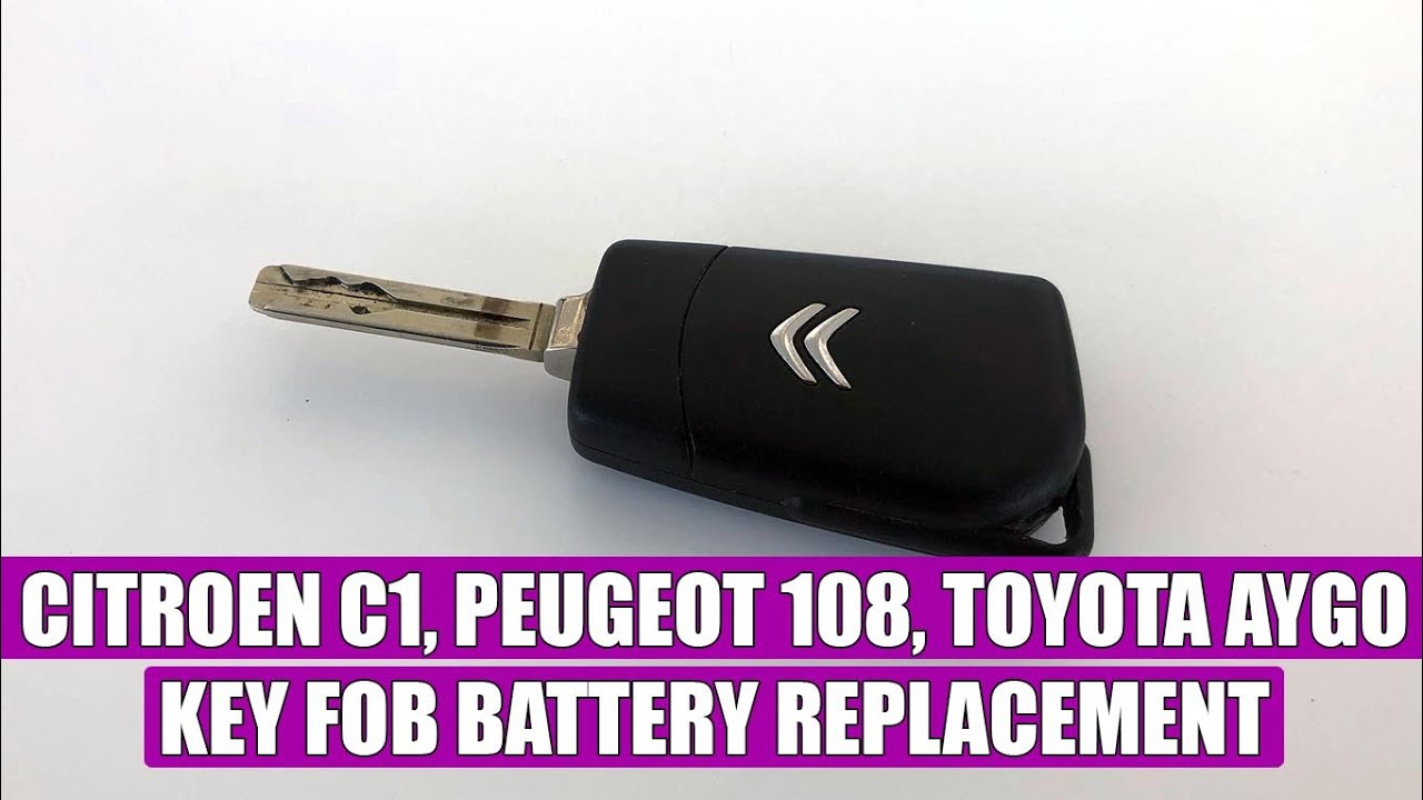 How to replace / change key fob battery Citroen C1, Peugeot 108, Toyota Aygo (2015-2020) in 3 steps