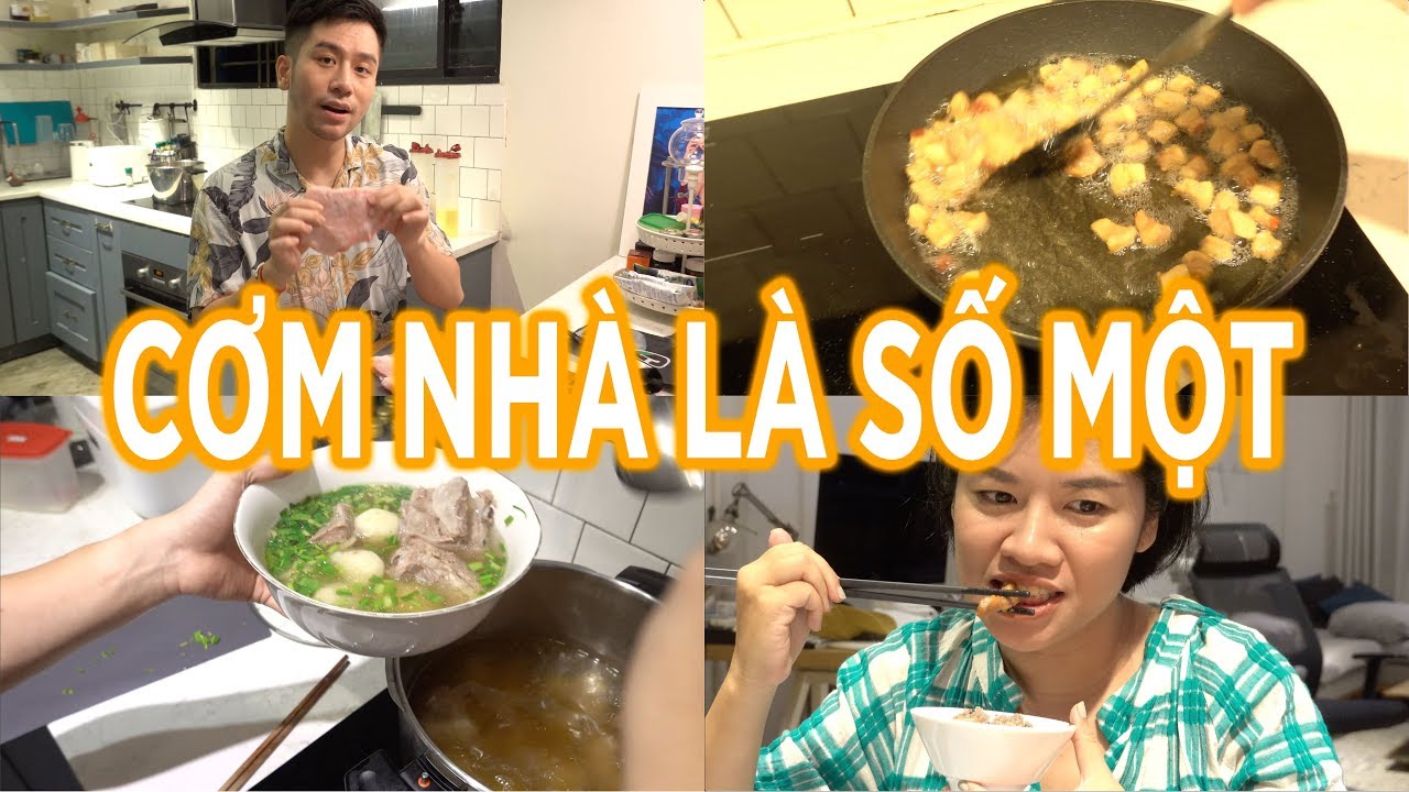 Chuẩn cơm mẹ nấu #5 / Thịt nọng heo nướng Thái, canh khoai sọ / Mua thịt tươi qua App? // Dinology