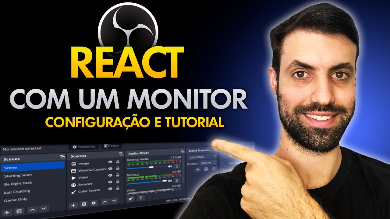 Como Fazer React com Apenas um Monitor no OBS Studio - Guia Completo