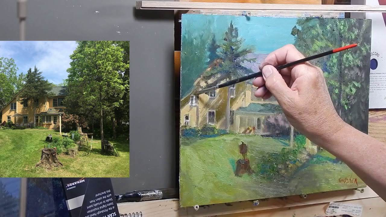 TomFisherArt 81 Redo of Plein Air Oil Painting House Architecture