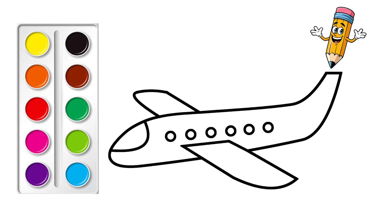 Tô Màu Máy Bay | How to Color A Airplane | Bé Tô Màu #67