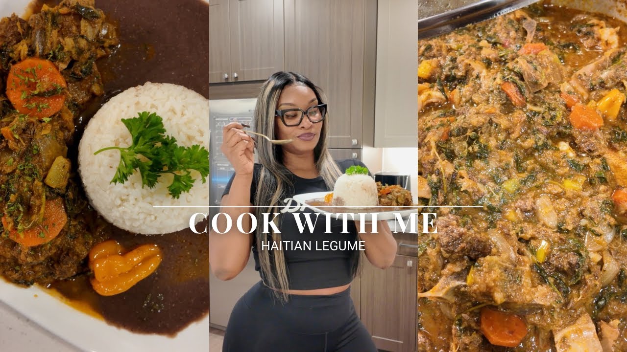 HOW TO MAKE EASY HAITIAN LEGUME | VEGETABLE STEW + HAITIAN BEAN SAUCE (SOS POI)