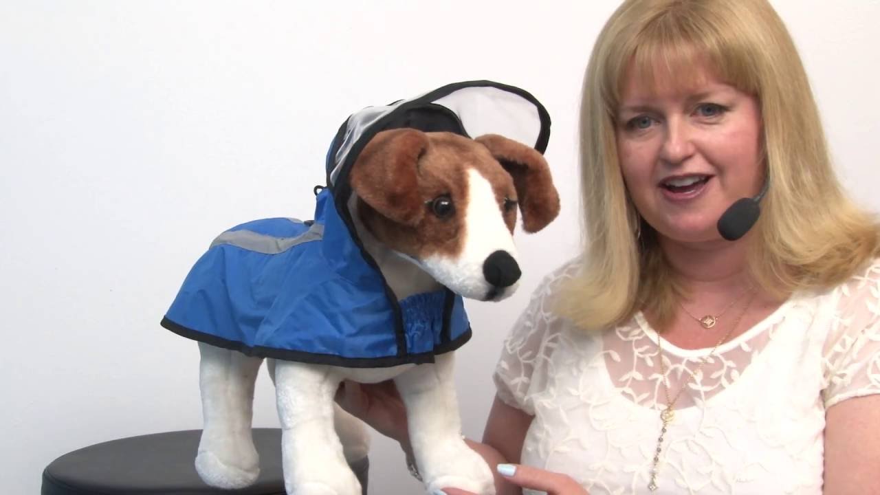 Gooby Adjustable Dog Raincoat - Blue