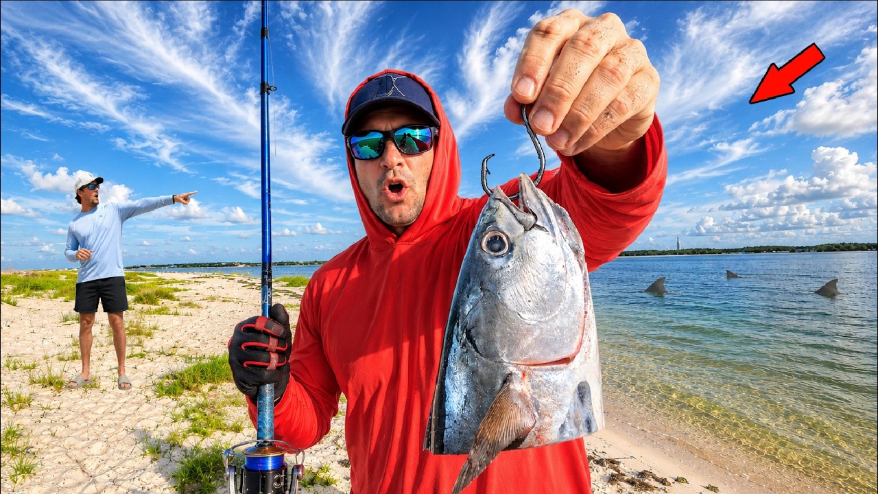 Biggest Beach Fish of My Life Ate This Huge Bait!