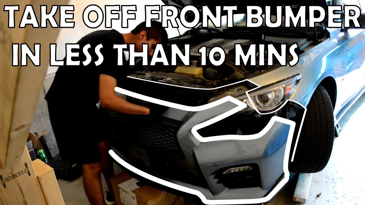 How To Remove Front Bumper of Infiniti Q50 + BLACK GRILLE INSTALL