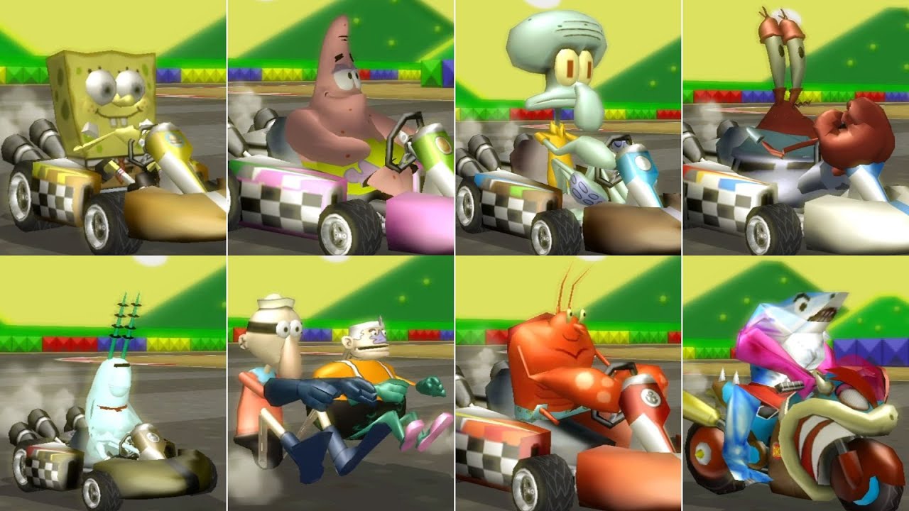 If 8 SpongeBob SquarePants Characters Were In Mario Kart Wii
