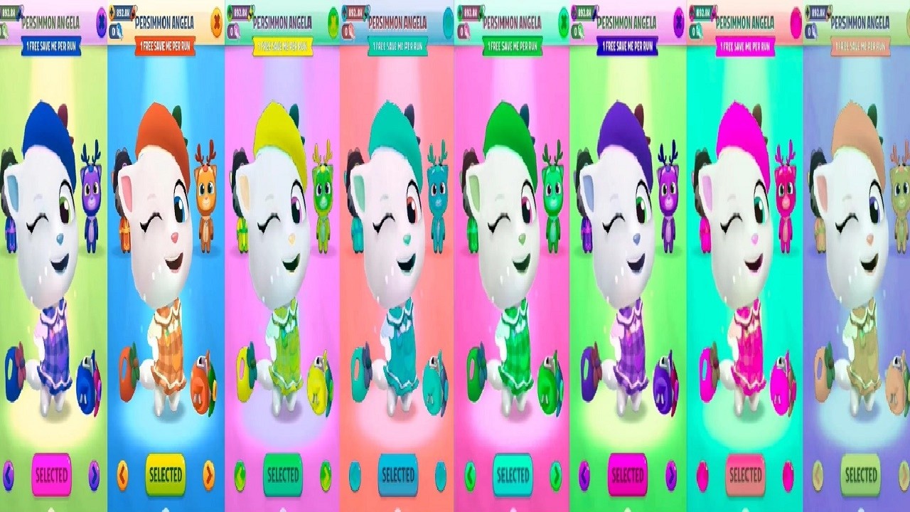 Colors ReactionTalking Tom Gold Run Chinese Version New Character PERSIMMON ANGELA  Gameplay
