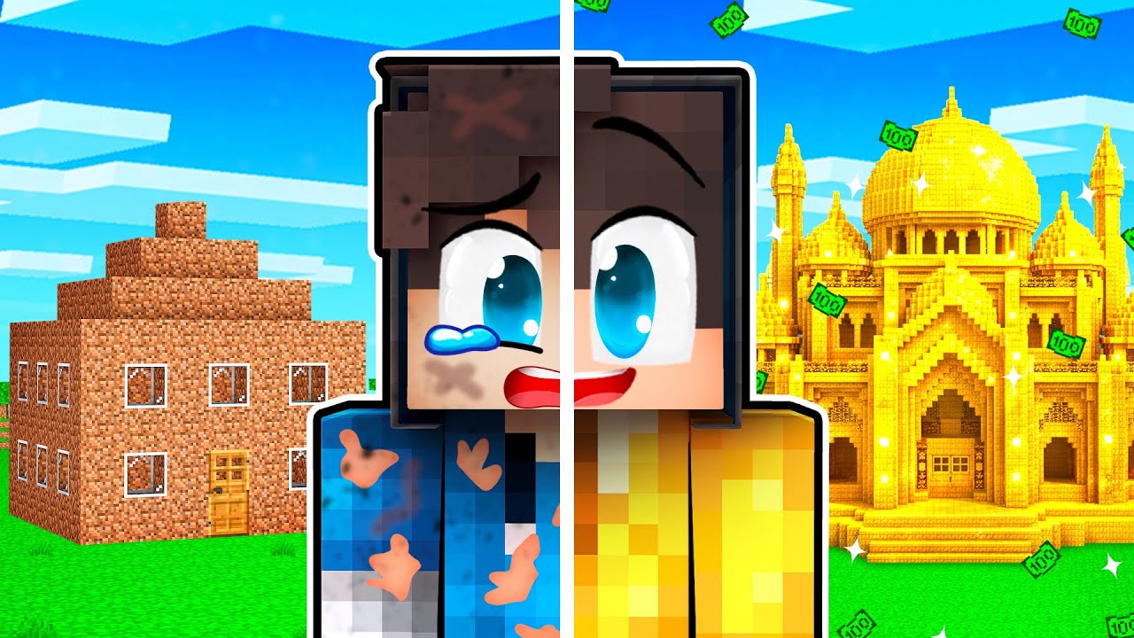 NOOB DŮM za 1 KČ vs LUXUSNÍ DŮM za 999,999,999 Kč