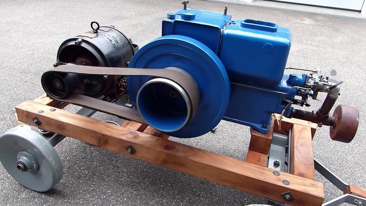 Sendling Stationärmotor WS 308 mit 220 V Bergmann Gleichstromgenerator