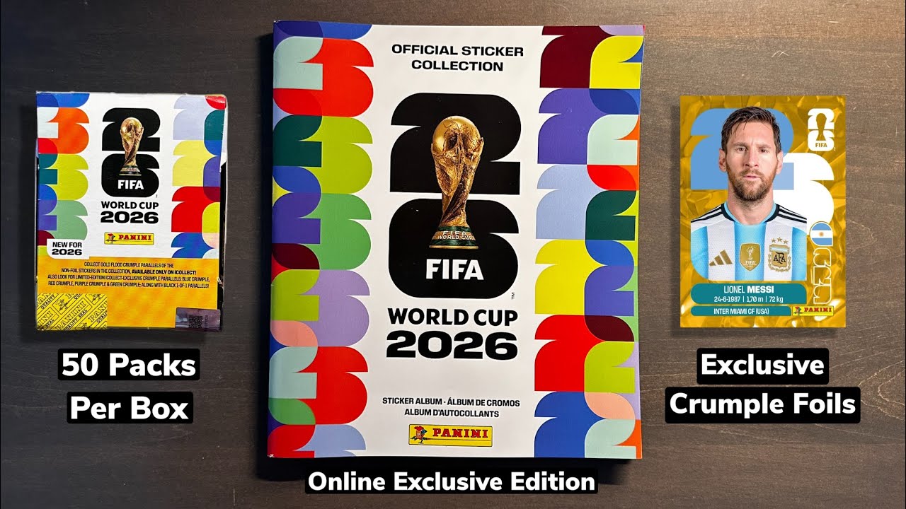 Коллекция официальных наклеек Panini FIFA World Cup 2026, 50 штук, эксклюзивное открытие онлайн-з...