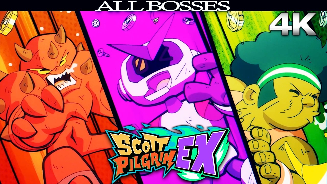 SCOTT PILGRIM EX All Boss Fights / Bosses 4K 60FPS Ultra HD