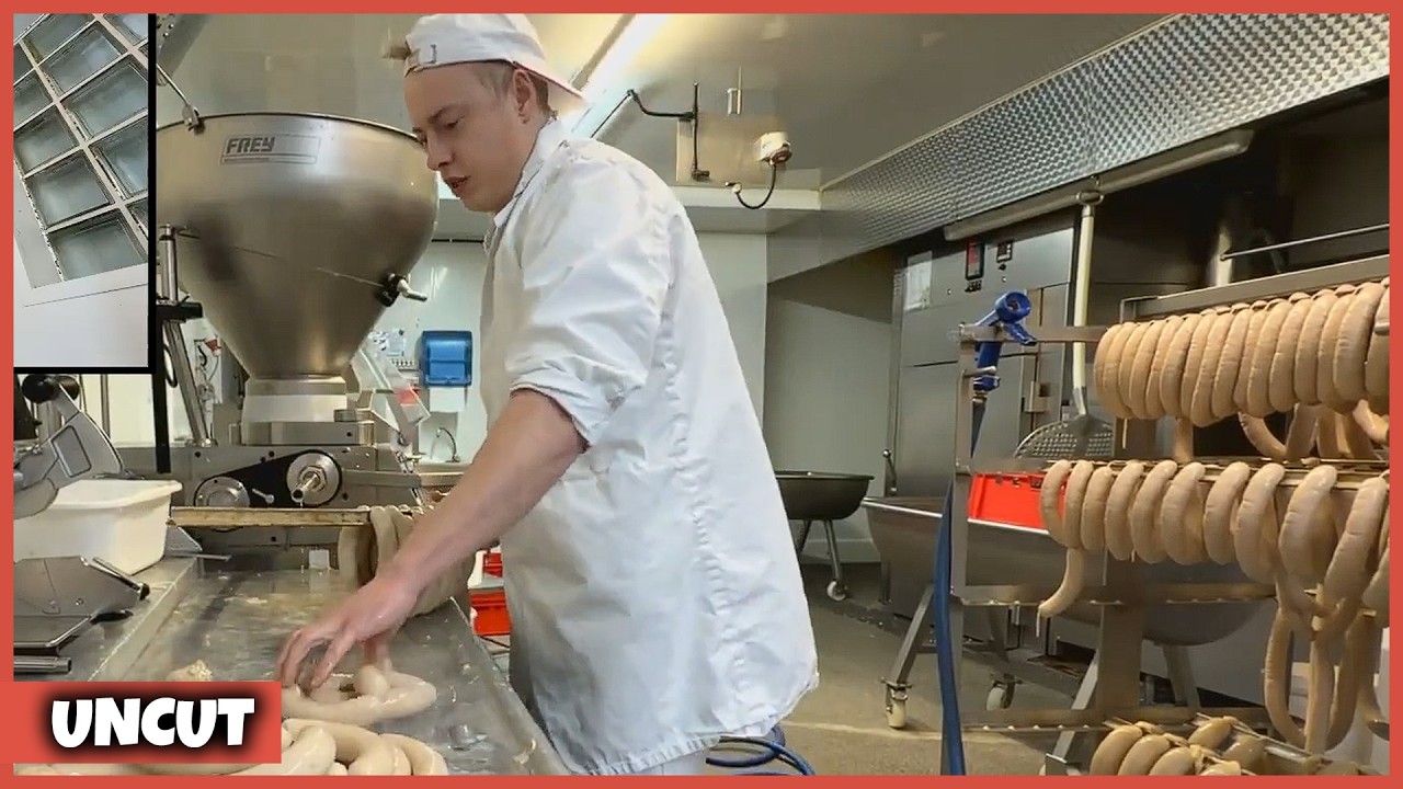 Brühwurst Produktion 🌭 Knacker, Fleischwurst (Uncut)