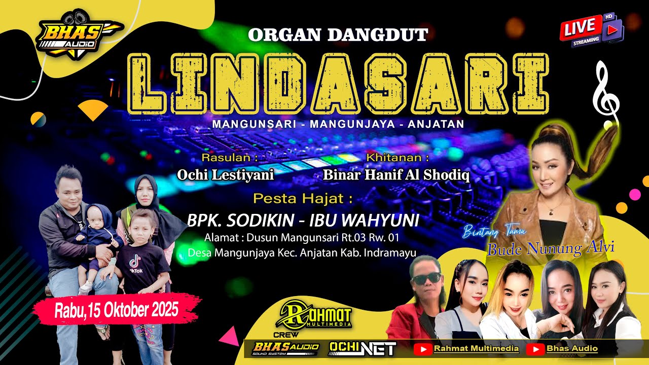 🔴[LIVE  MALAM] ORGAN DANGDUT LINDASARI || SOW DS.MANGUNJAYA - ANJATAN || RABU 15 OKT 2025