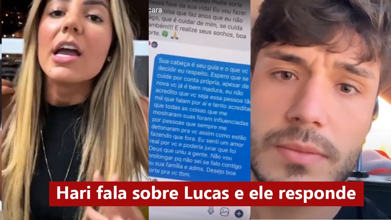 Hariany fala sobre Lucas, ele não gosta expõe conversa entre os 2