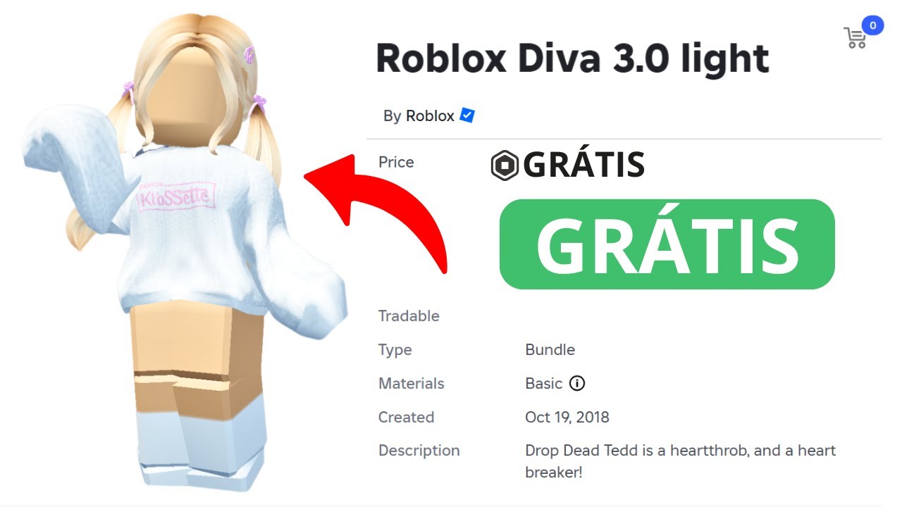 NOVO AVATAR GRÁTIS NO ROBLOX!