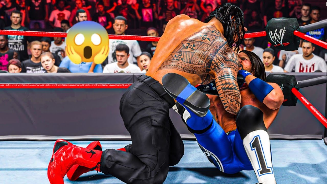 WWE 2K24 - Roman Reigns Smashes AJ Styles | Bad Blood | Gameplay