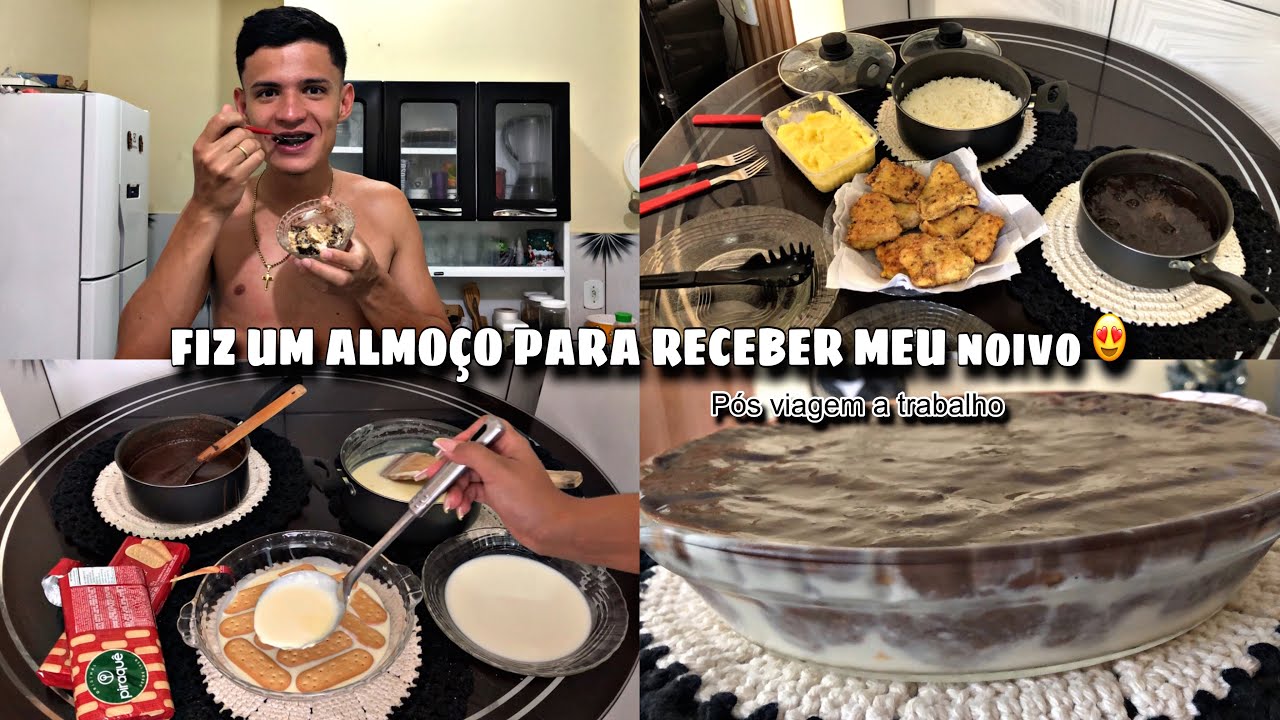 FIZ UM ALMOÇO BEM CASEIRO + PAVÊ DE SOBREMESA| ficou uma delícia 😋