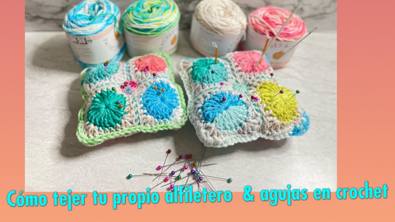Como tejer tu propio alfiletero & agujas en crochet paso a paso #crochet #grannysquare #ganchillo