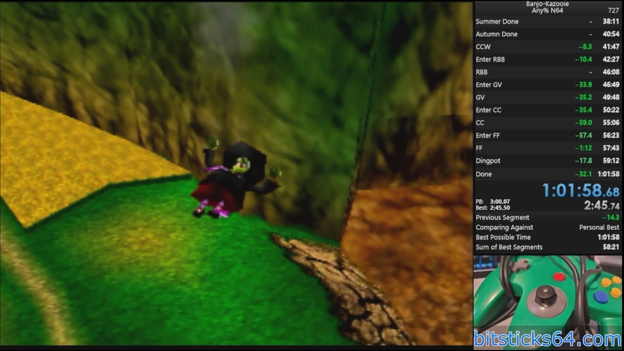 Banjo-Kazooie Any% Speedrun (N64) in 1:01:58
