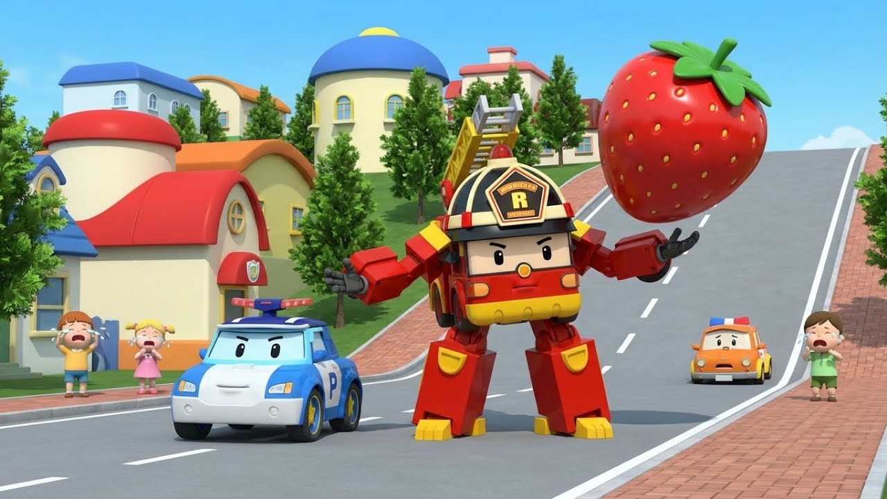 Giant Strawberry Runaway! 🍓 | Heavy Load Safety Series 🚔 | Robocar Poli | Kids Cartoons
